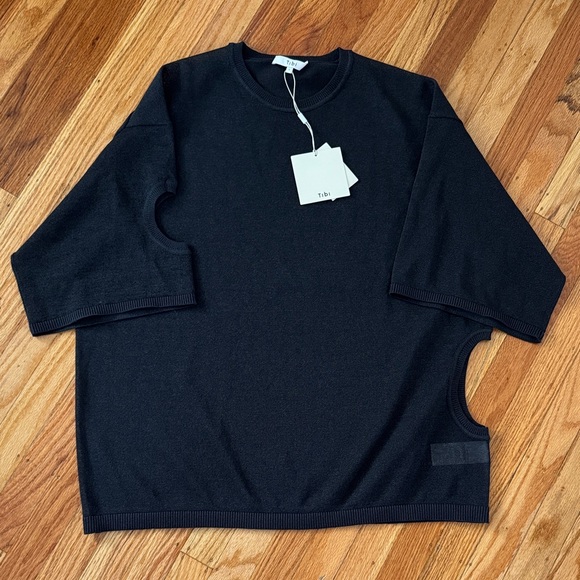 Tibi Tops - Tibi Crispy Sweater Oversized Easy T-Shirt